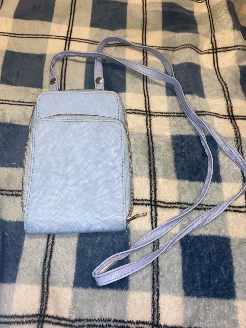 Light Blue Crossbody Phone Bag - Minimal Women's Shoulder Bag